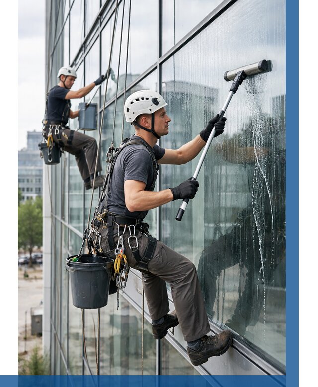 Мойка витражей альпинистами в Одинцове от 725 р. под ключ|ВЫСОТНИК-Днц