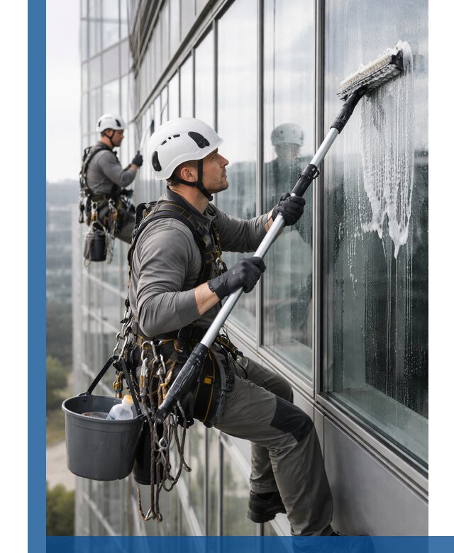 Высотная мойка сплошного остекления с выездом в Одинцове