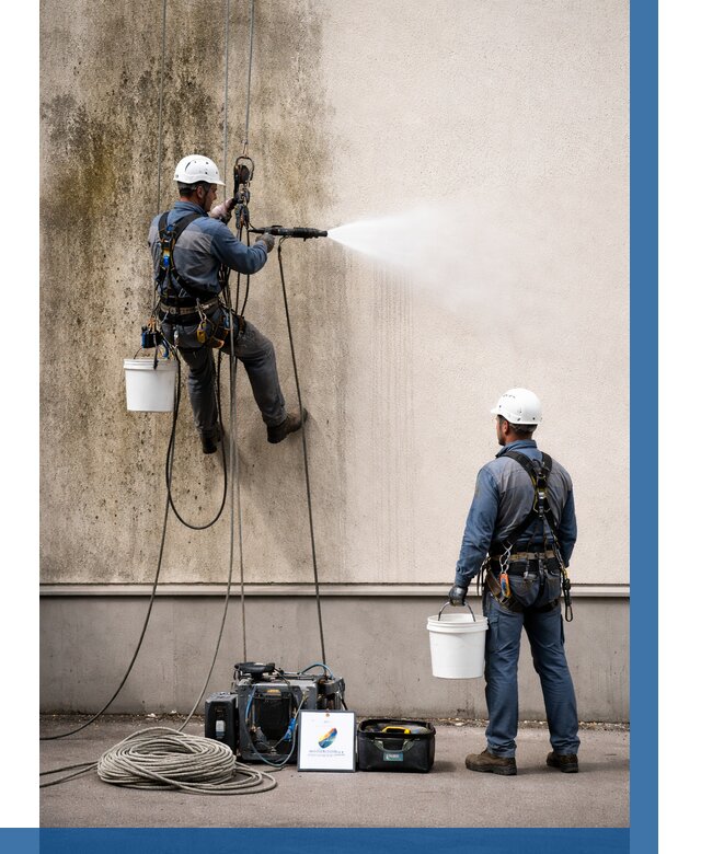 Очистка фасада от плесени в Одинцове от 311 р. | ВЫСОТНИК-Днц