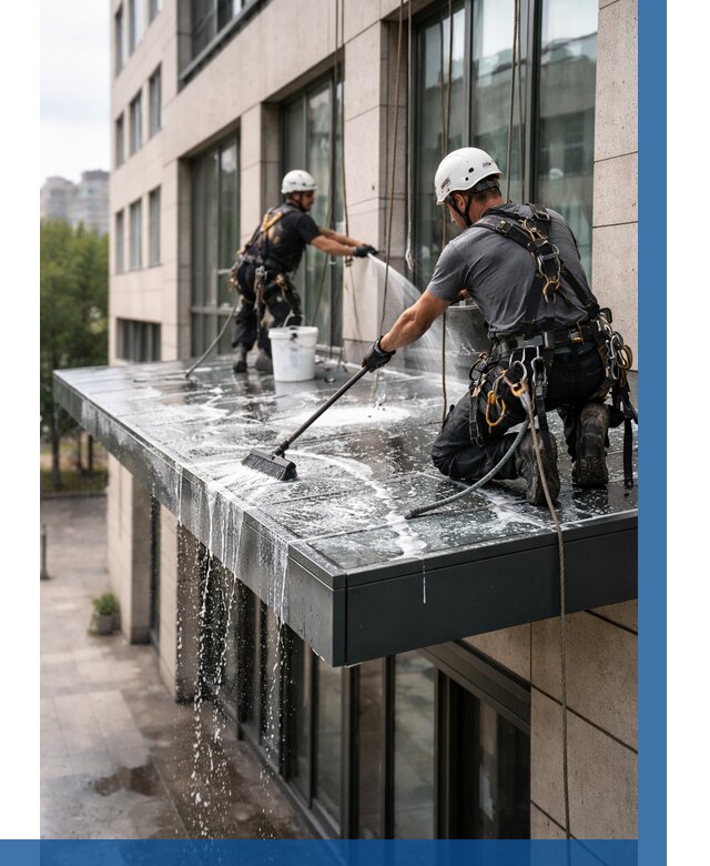 Мойка козырьков и навесов в Одинцове от 3625 р. | ВЫСОТНИК-Днц