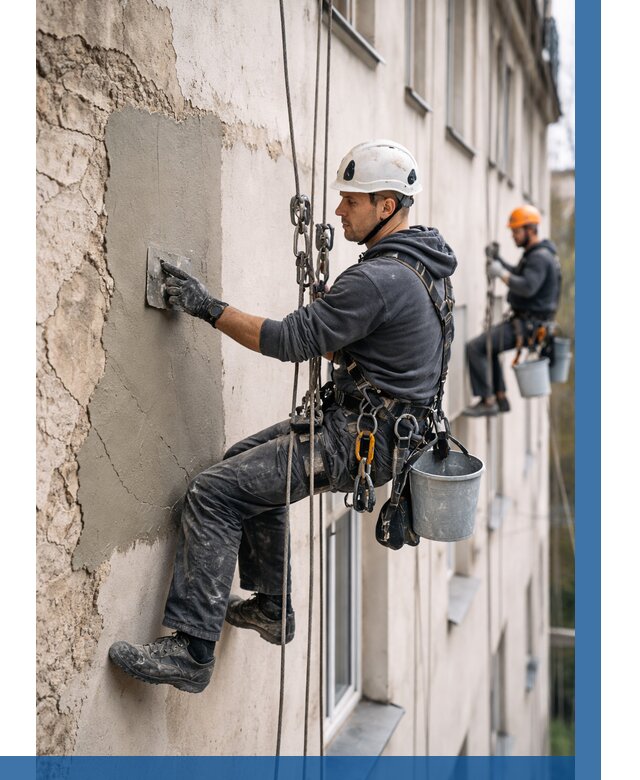 Восстановление штукатурки фасада в Одинцове от 1243 р. | ВЫСОТНИК-Днц