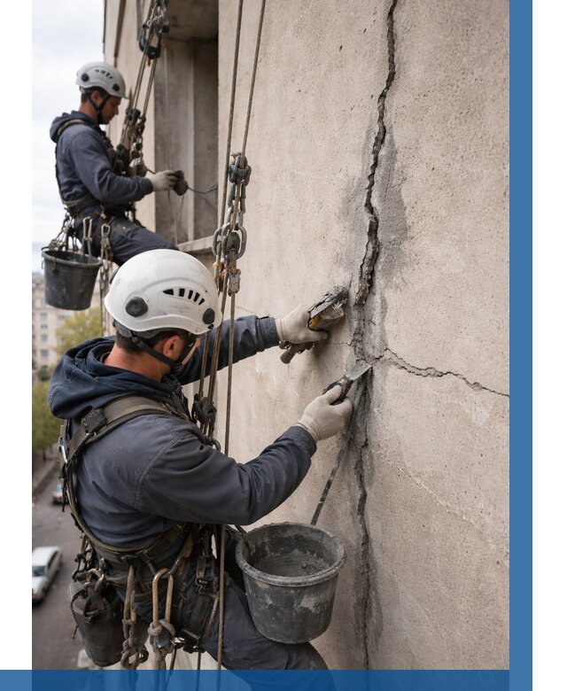 Заделка трещин на фасаде в Одинцове от 932 р. | ВЫСОТНИК-Днц