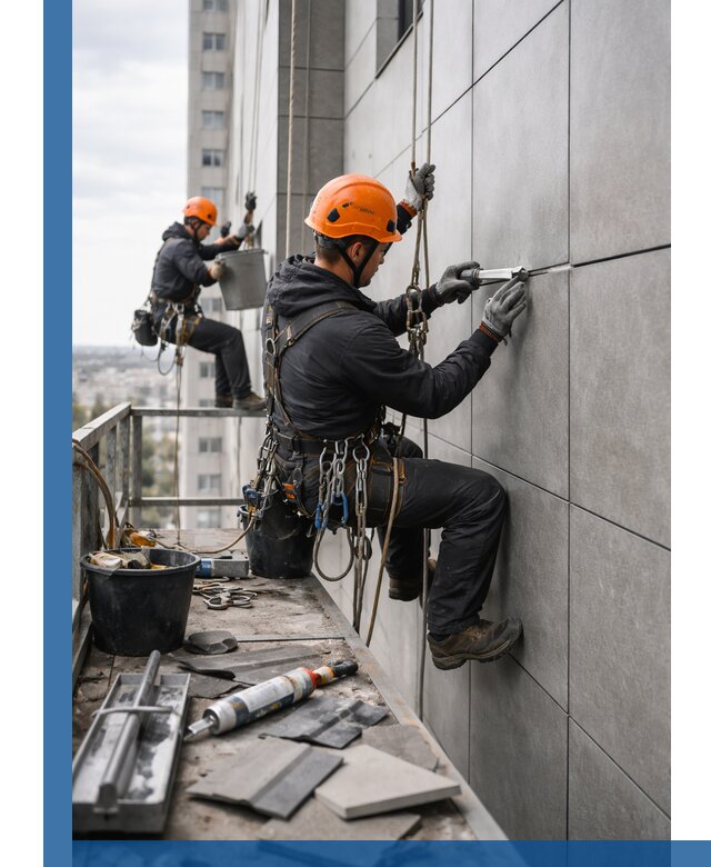 Профессиональный ремонт фасада из керамогранита в Одинцове