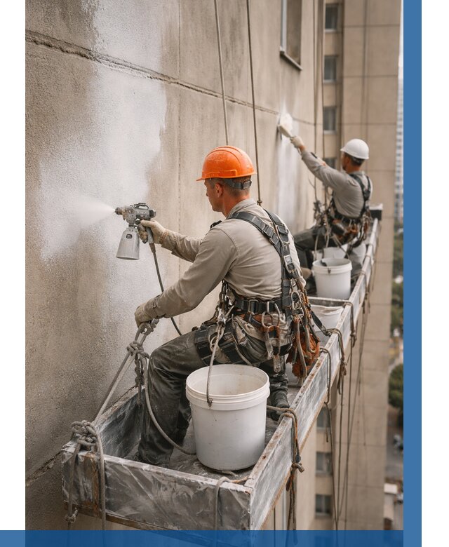 Грунтовка фасада на высоте в Одинцове от 124 р. | ВЫСОТНИК-Днц