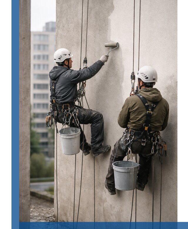 Покраска фасадов высотными альпинистами в Одинцове с гарантией