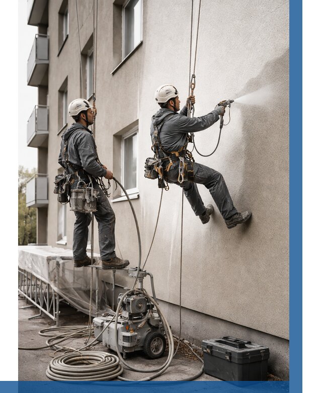 Безвоздушная покраска фасада в Одинцове от 228 р/м² | ВЫСОТНИК-Днц