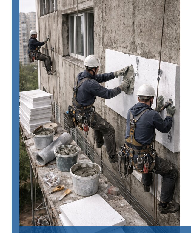 Утепление фасада пенополистиролом в Одинцове под ключ