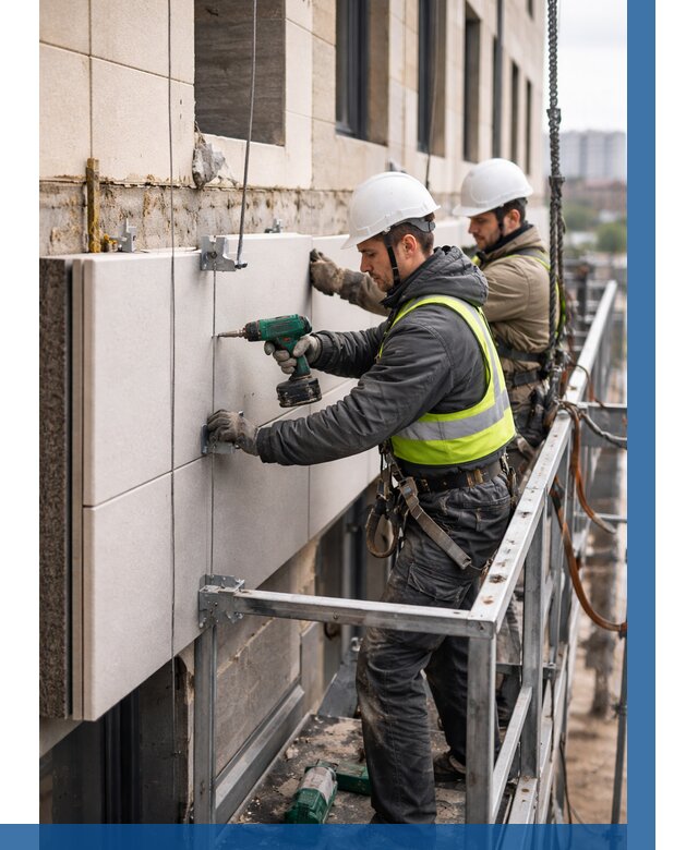 Монтаж фасадных термопанелей в Одинцове от 1553 р. | ВЫСОТНИК-Днц