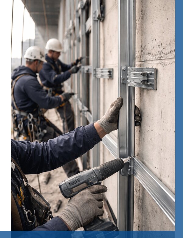 Монтаж подсистемы вентфасада в Одинцове от 880 р. | ВЫСОТНИК-Днц