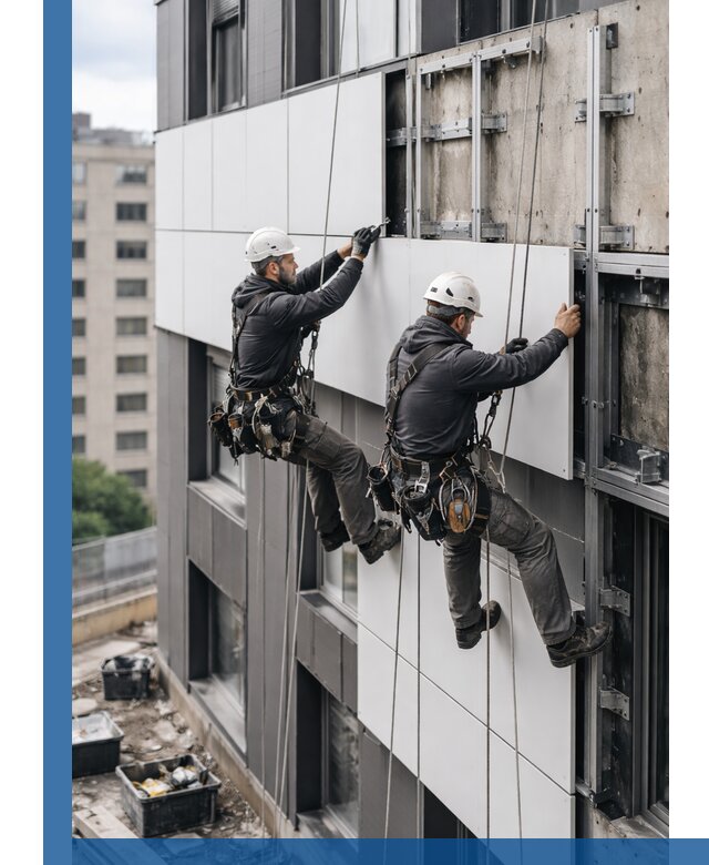 Монтаж композитных панелей фасада в Одинцове под ключ