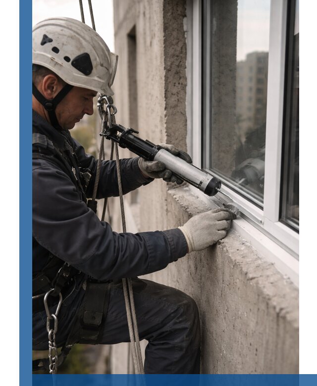 Герметизация оконных швов снаружи в Одинцове профессионально