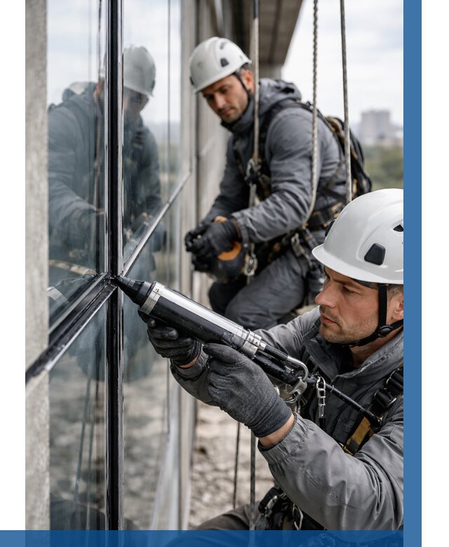 Герметизация витражных швов в Одинцове от 673 р. | ВЫСОТНИК-Днц