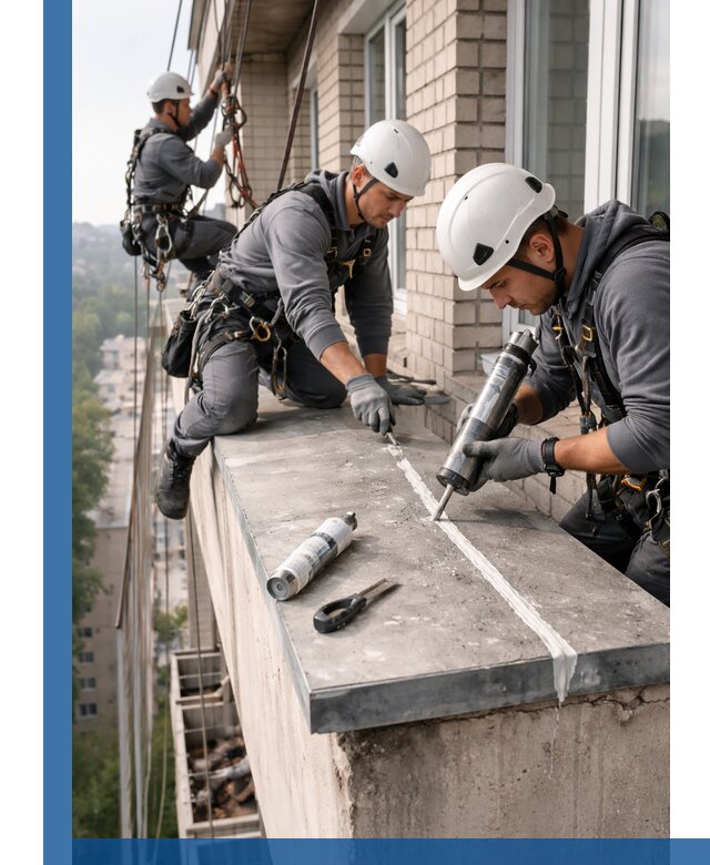 Герметизация балконного козырька в Одинцове профессионально