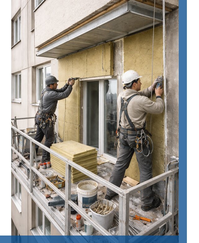 Утепление балкона снаружи в Одинцове от 1657 р. под ключ ВЫСОТНИК-Днц