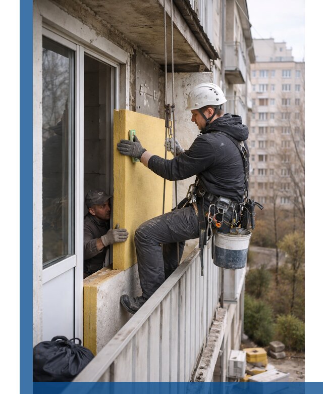 Профессиональное утепление балкона снаружи в Одинцове под ключ