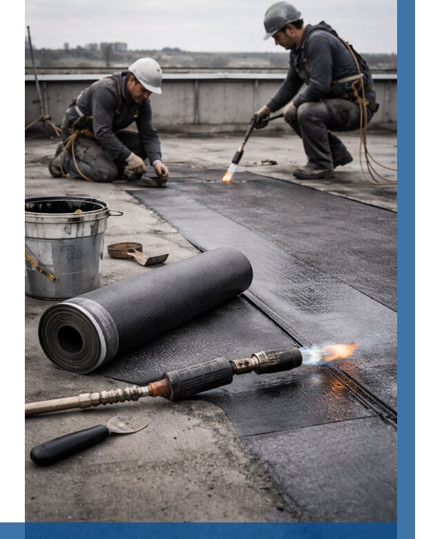 Ремонт рулонной кровли в Одинцове от 673 р. | ВЫСОТНИК-Днц