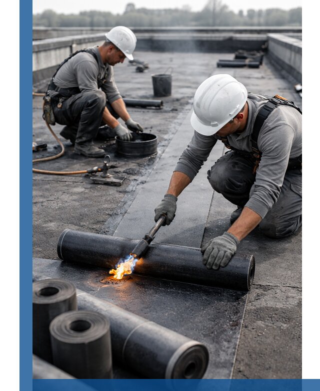 Ремонт рулонной кровли в Одинцове герметизация и восстановление