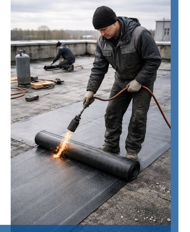 Ремонт наплавляемой кровли в Одинцове от 725 р. | ВЫСОТНИК-Днц