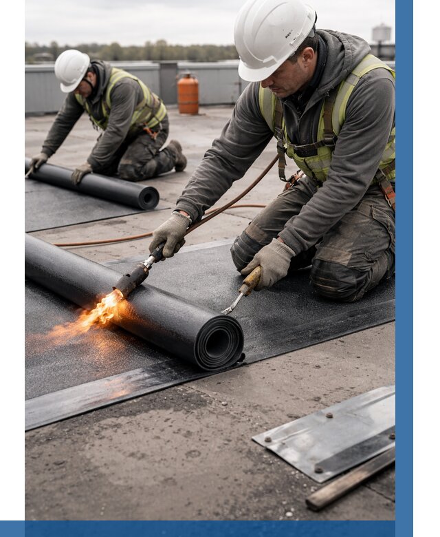 Монтаж наплавляемой кровли в Одинцове от 880 р. — ВЫСОТНИК-Днц