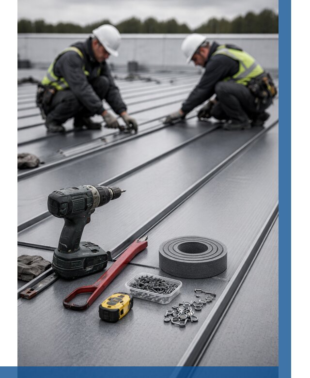 Монтаж фальцевой кровли в Одинцове от 1864 р. | ВЫСОТНИК-Днц