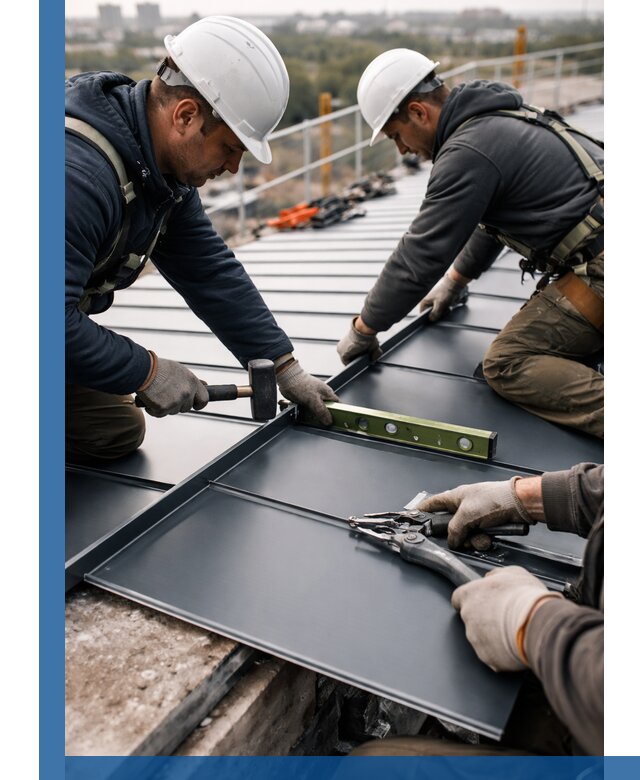 Монтаж фальцевой кровли в Одинцове для промышленных зданий