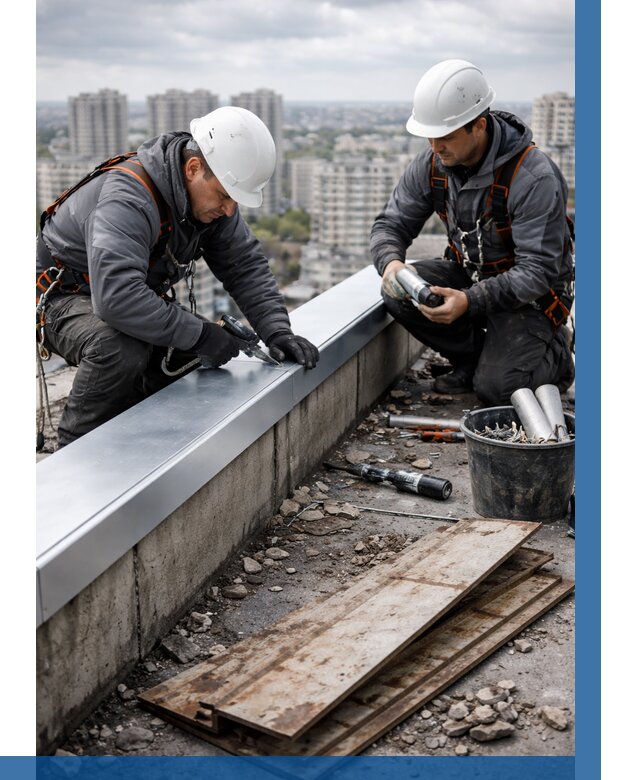 Замена парапетных крышек под ключ в Одинцове от 1243 р. | ВЫСОТНИК-Днц