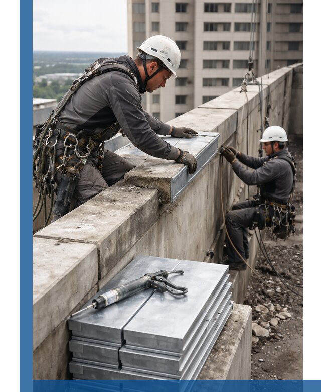 Замена парапетных крышек и установка новых в Одинцове