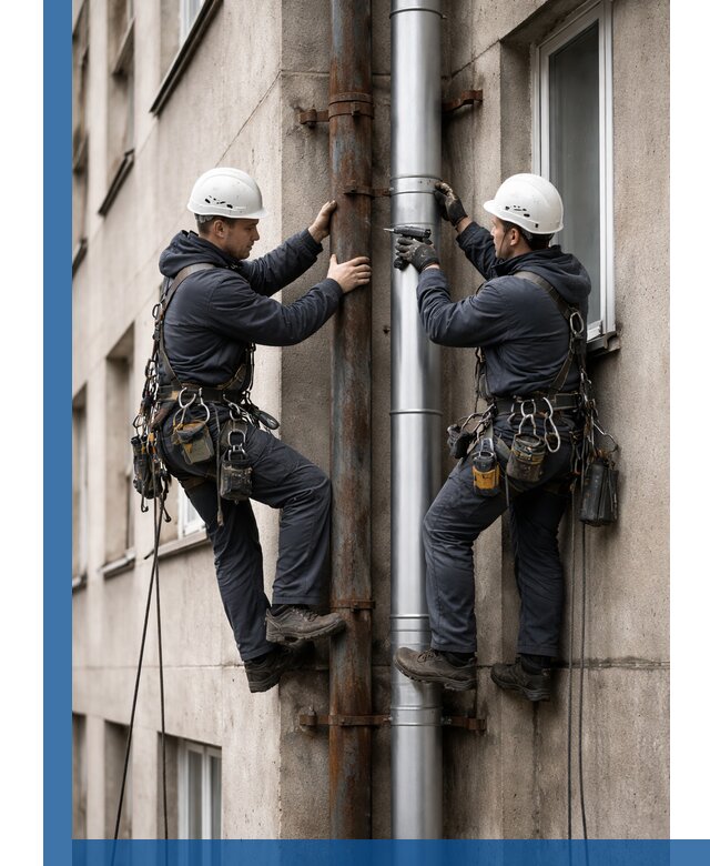 Замена водосточных труб в Одинцове: монтаж и демонтаж под ключ