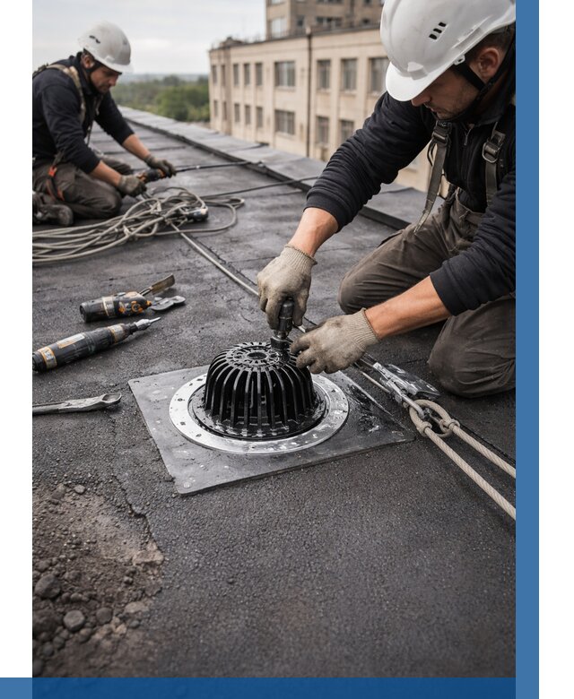 Установка водосточных воронок в Одинцове цена от 3625 р. | ВЫСОТНИК-Днц