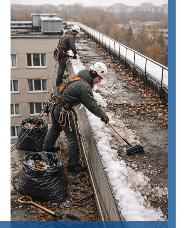 Очистка кровли по периметру в Одинцове от 570 р. | ВЫСОТНИК-Днц