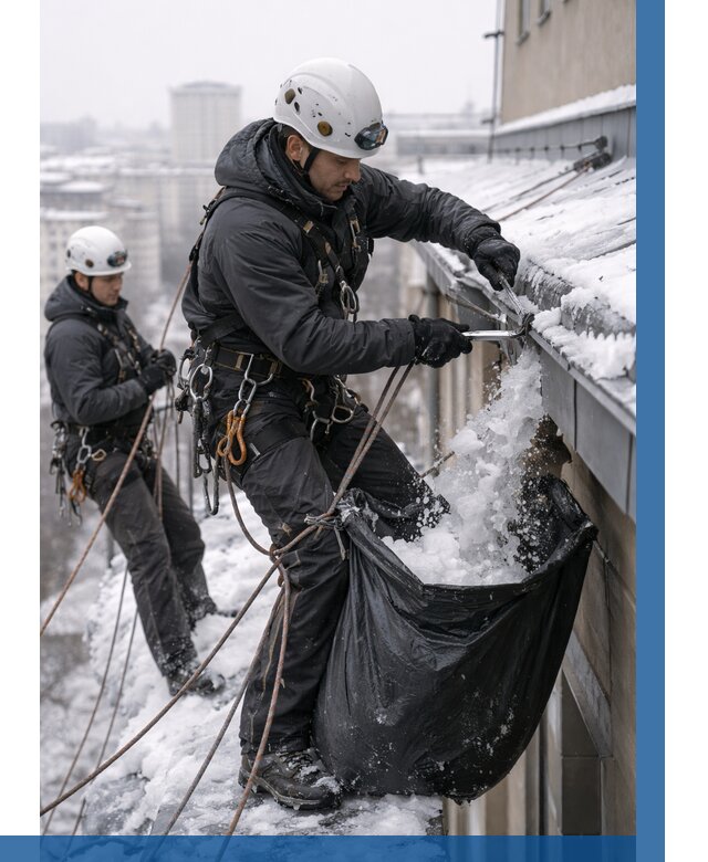 Аварийная очистка крыши в Одинцове под ключ от 311 р. | ВЫСОТНИК-Днц