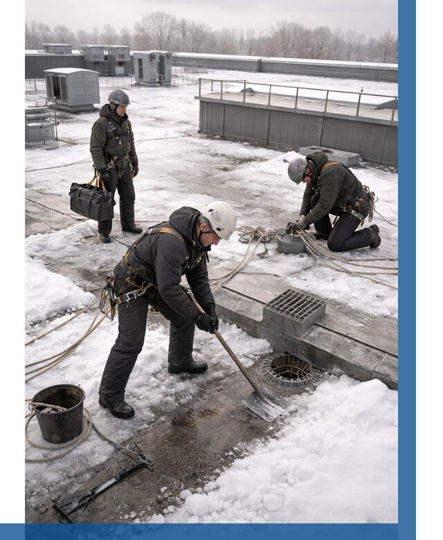 Абонентское обслуживание кровли зимой в Одинцове от 8285 р. | ВЫСОТНИК-Днц