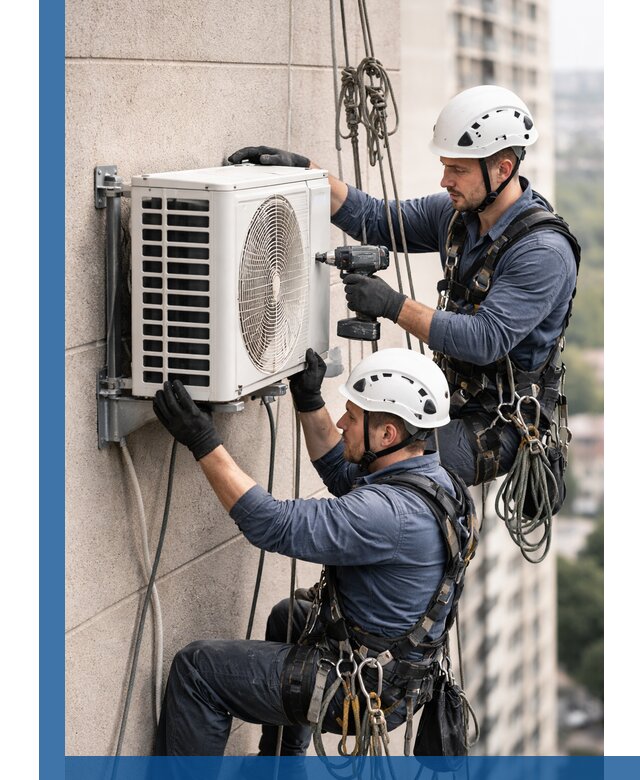 Монтаж внешнего блока кондиционера в Одинцове установка и крепление