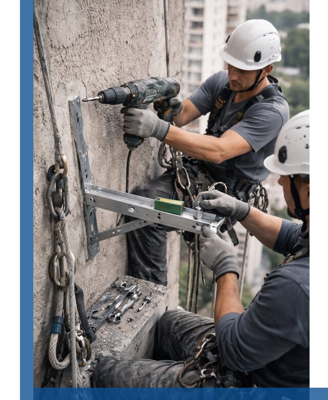 Установка кронштейнов кондиционера и крепежа в Одинцове