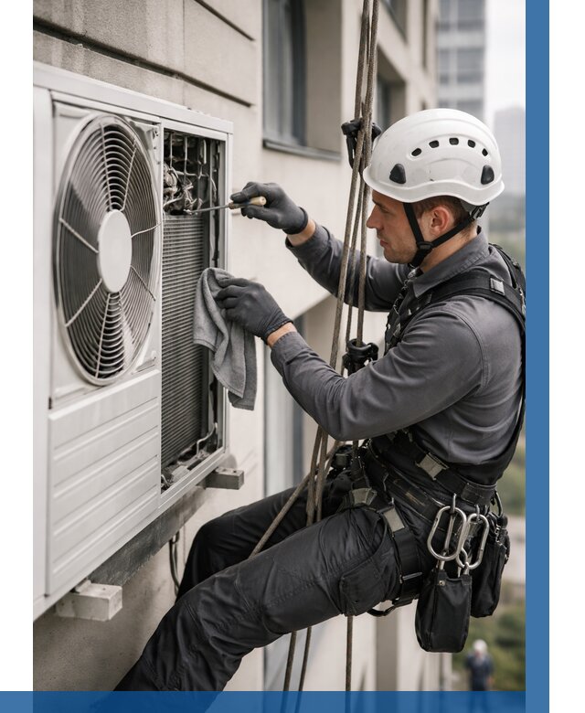 Обслуживание внешнего блока кондиционера в Одинцове от 2796 р.ВЫСОТНИК-Днц