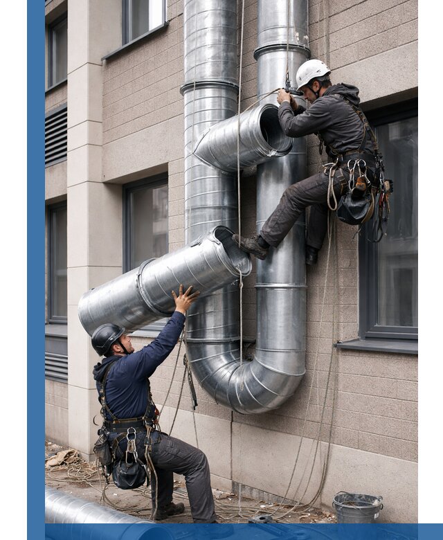 Монтаж фасадных воздуховодов в Одинцове с герметизацией и крепежом