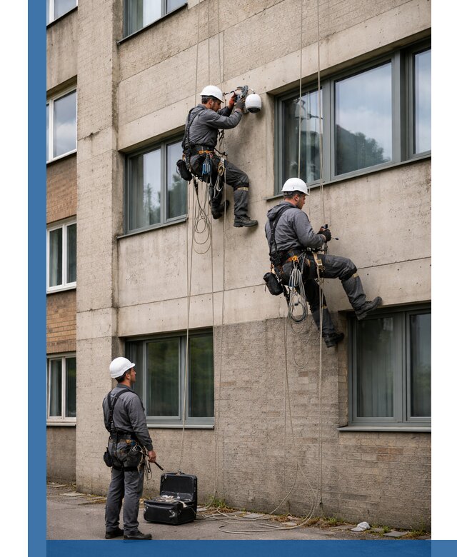 Монтаж фасадных камер видеонаблюдения в Одинцове под ключ