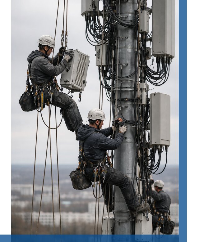 Монтаж оборудования связи на мачте в Одинцове от 7767 р. | ВЫСОТНИК-Днц