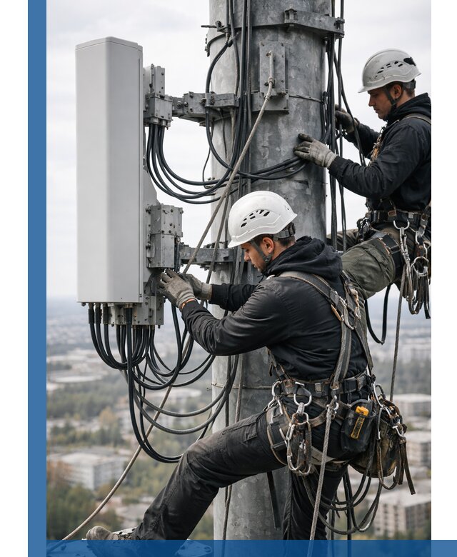 Монтаж оборудования связи на мачте в Одинцове с пусконаладкой