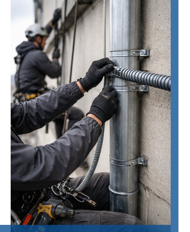 Монтаж гофры для кабеля в Одинцове от 311 р. | ВЫСОТНИК-Днц