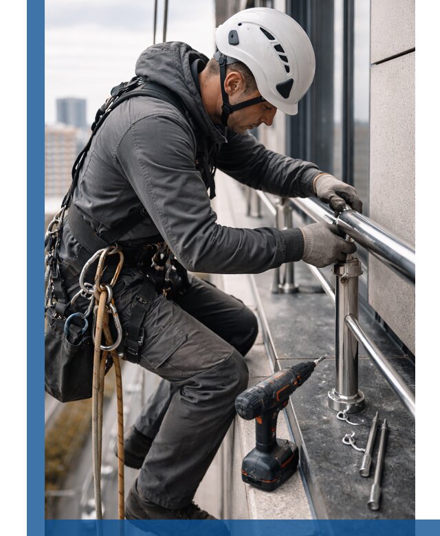 Монтаж ограждений на высоте в Одинцове для зданий и конструкций