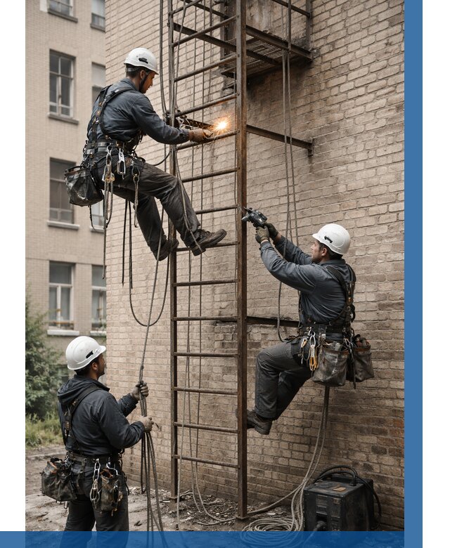 Ремонт пожарной лестницы в Одинцове от 7767 р. | ВЫСОТНИК-Днц