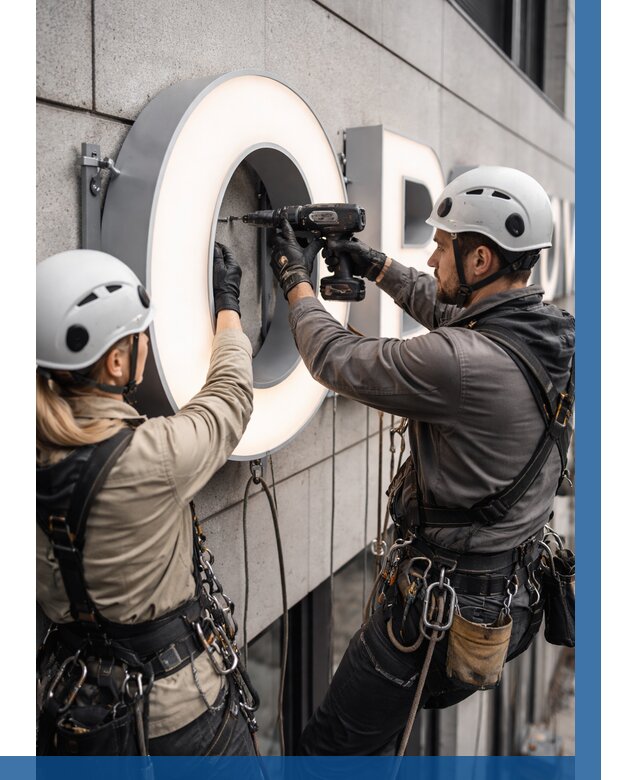 Монтаж световых букв в Одинцове от 3107 р. под ключ ВЫСОТНИК-Днц