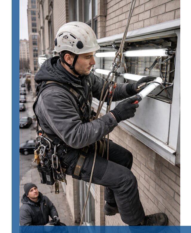 Профессиональная замена ламп в наружной вывеске в Одинцове
