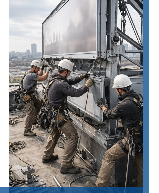 Монтаж крышной рекламной конструкции в Одинцове от 62136 р.|ВЫСОТНИК-Днц