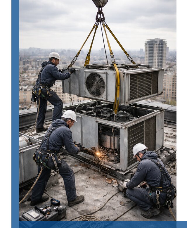 Демонтаж крышной установки в Одинцове любой сложности