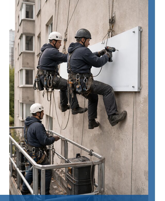 Монтаж табличек и указателей в Одинцове от 3625 р. | ВЫСОТНИК-Днц