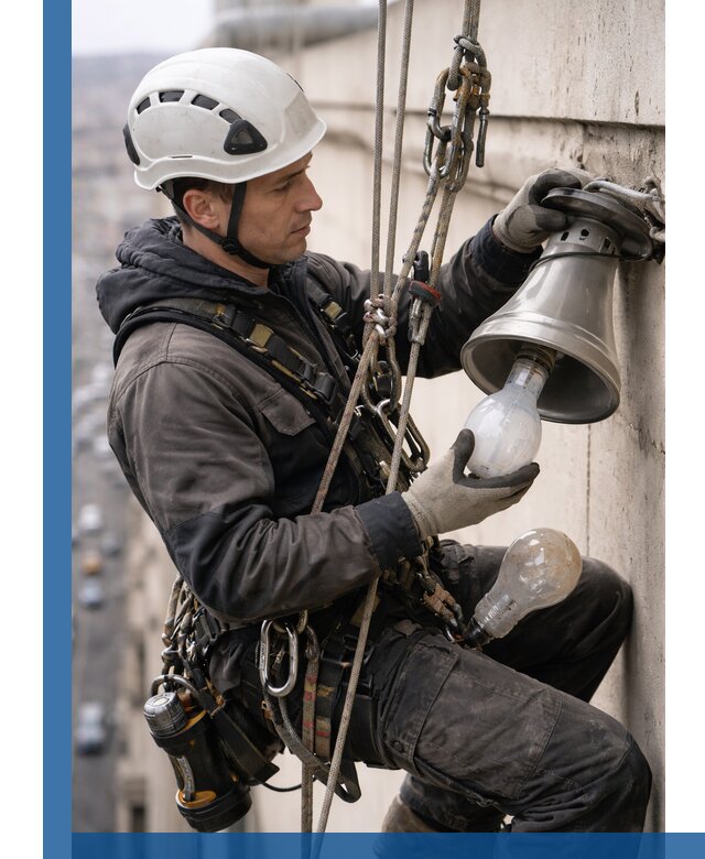 Замена ламп на высоте в Одинцове профессионально и быстро