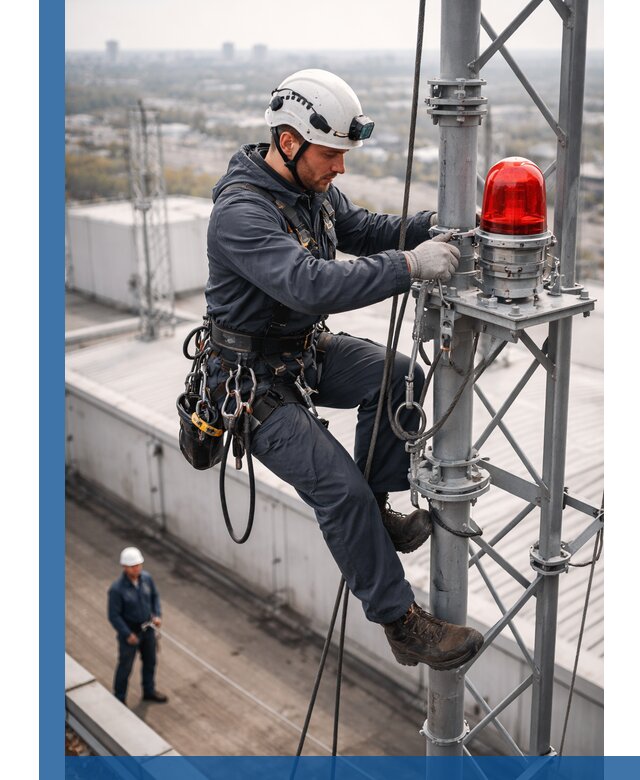 Монтаж заградительных огней и обслуживание объектов в Одинцове