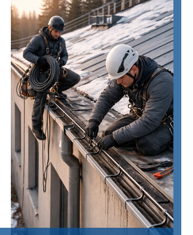 Монтаж греющего кабеля на кровле в Одинцове от 466 р. | ВЫСОТНИК-Днц